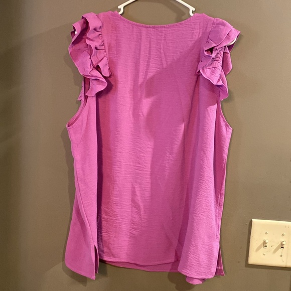 Purple Ruffle-Sleeve Top - Picture 4 of 5